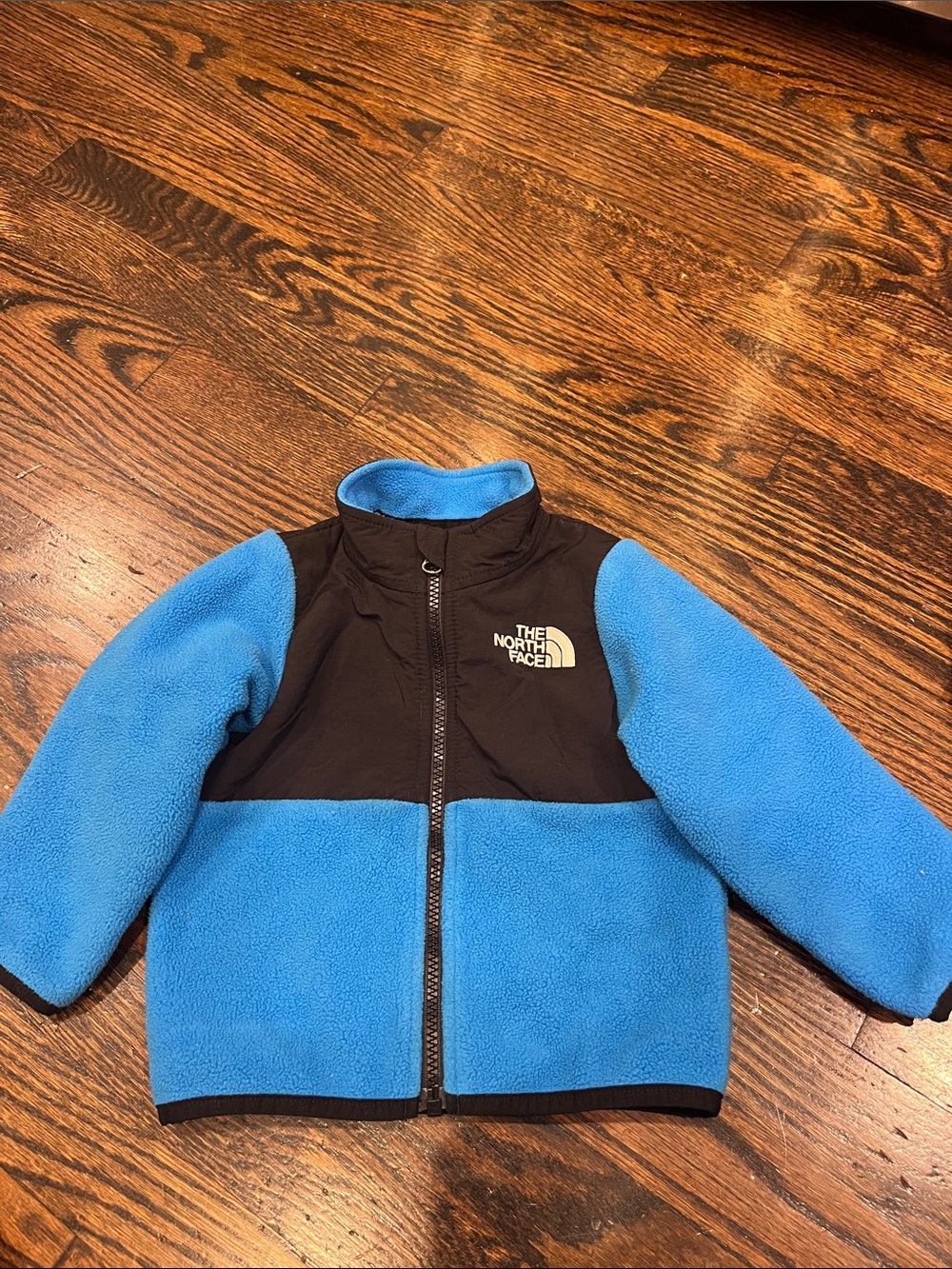 The North Face Toddler Sky Blue and Black Fleece Zip Jacket